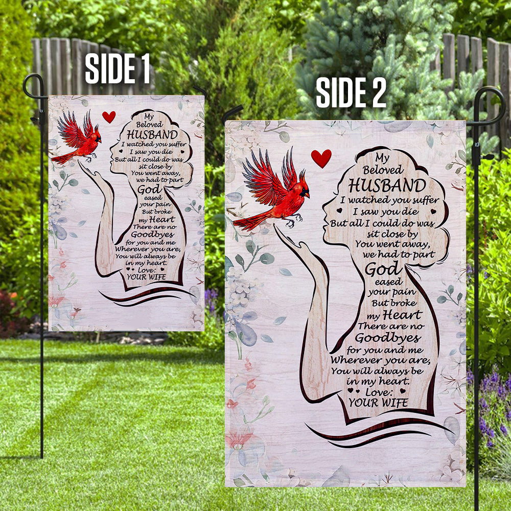 My Beloved Husband Memorial Garden Flag