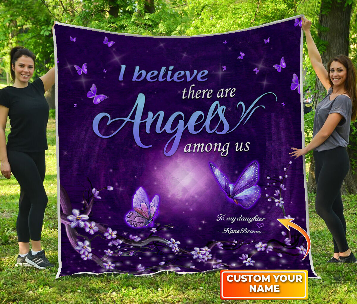 I Believe There Are Angels Among Us - Love Butterflies And Flowers Fleece Blanket