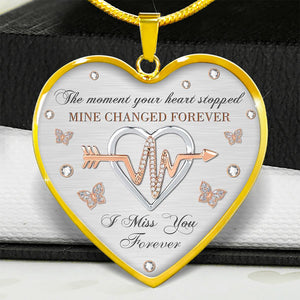 The Moment Your Heart Stopped Heart Necklace