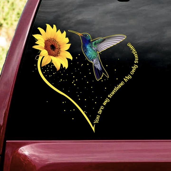 Sunflower and Hummingbird Decal