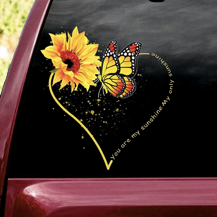 Sunflower and Butterfly Decal