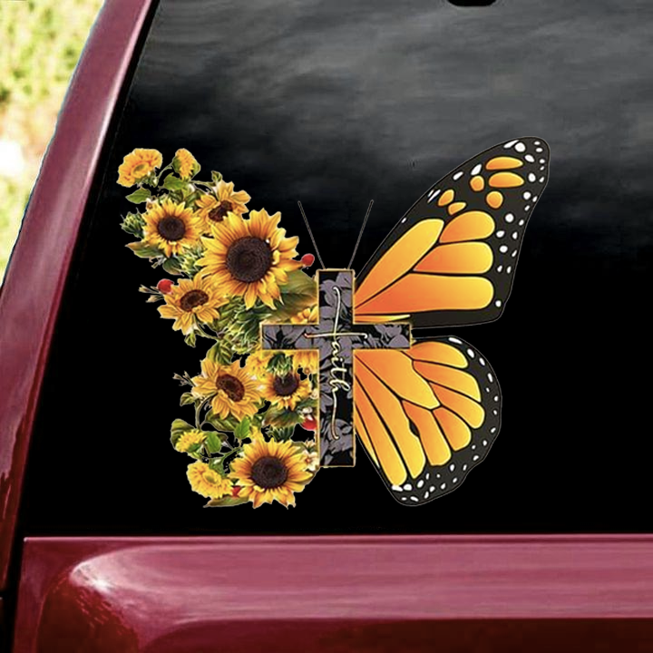 Sunflower and Butterfly Decal