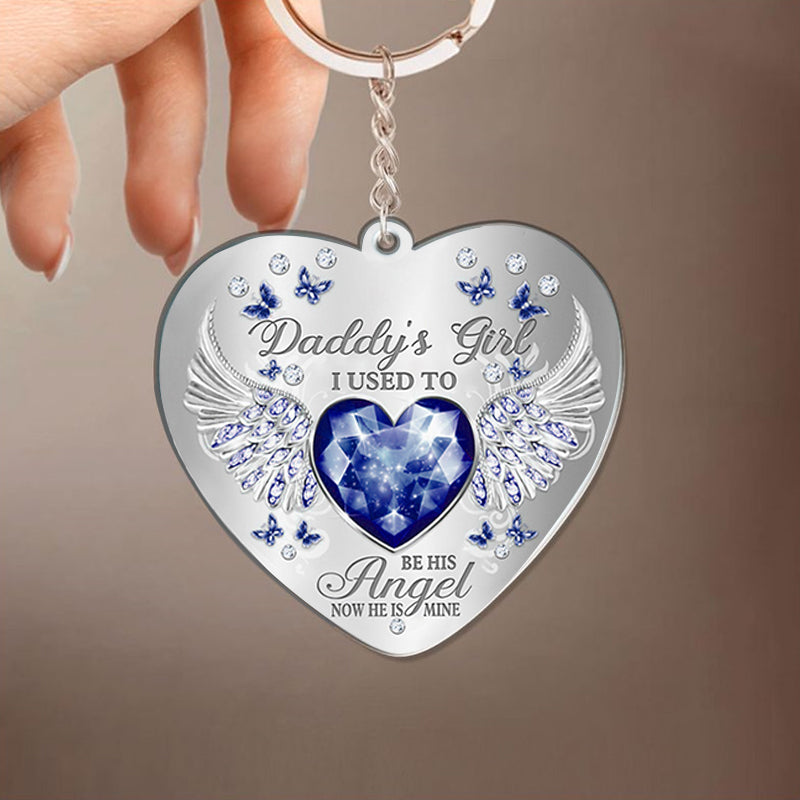 Daddy's Girl Birthstone Heart Acrylic Keychain