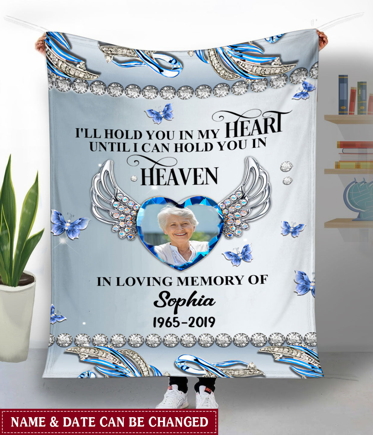 Personalized Memorial I'll Hold You in My Heart Fleece Blanket