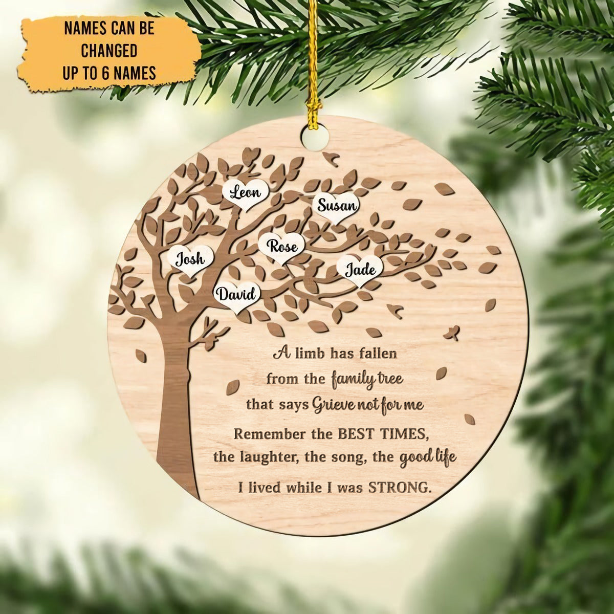 A Limb Has Fallen From the Family Tree Personalized Wooden Ornament