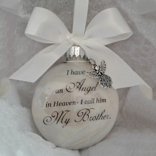 Commemorate ornaments feather ball - Angel In Heaven Memorial Ornament