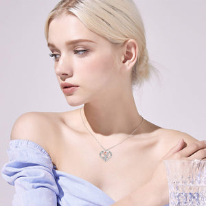 Cross Rose Heart Necklace