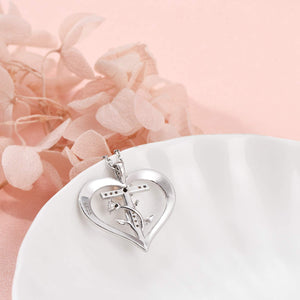 Cross Rose Heart Necklace