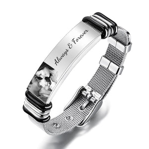 Custom Photo Engraved Stainless Steel Bracelet