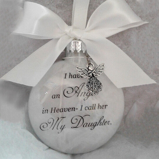 Commemorate ornaments feather ball - Angel In Heaven Memorial Ornament