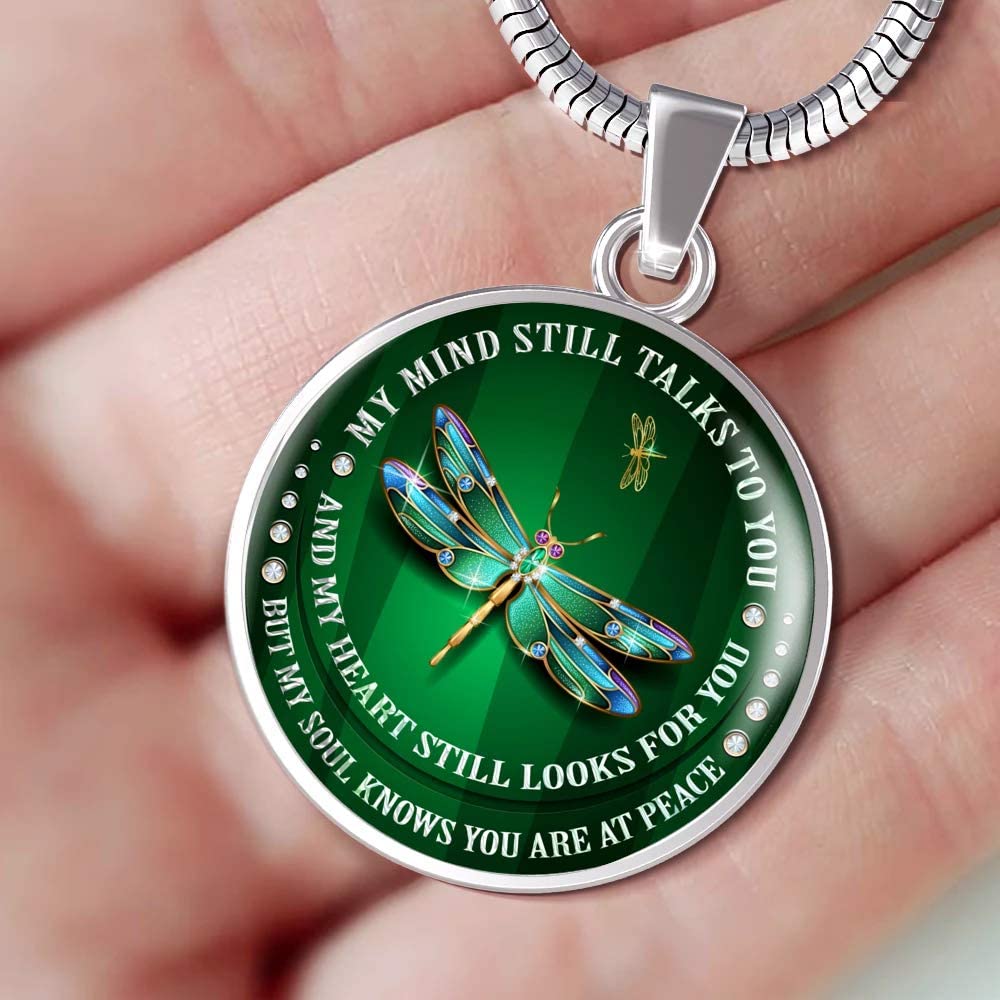 My Mind Still Talks to You Dragonfly Necklace