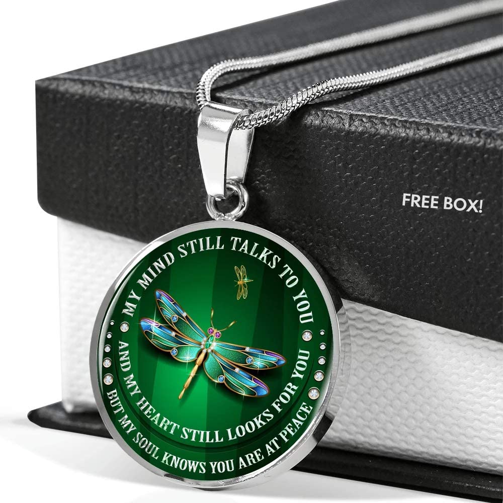 My Mind Still Talks to You Dragonfly Necklace