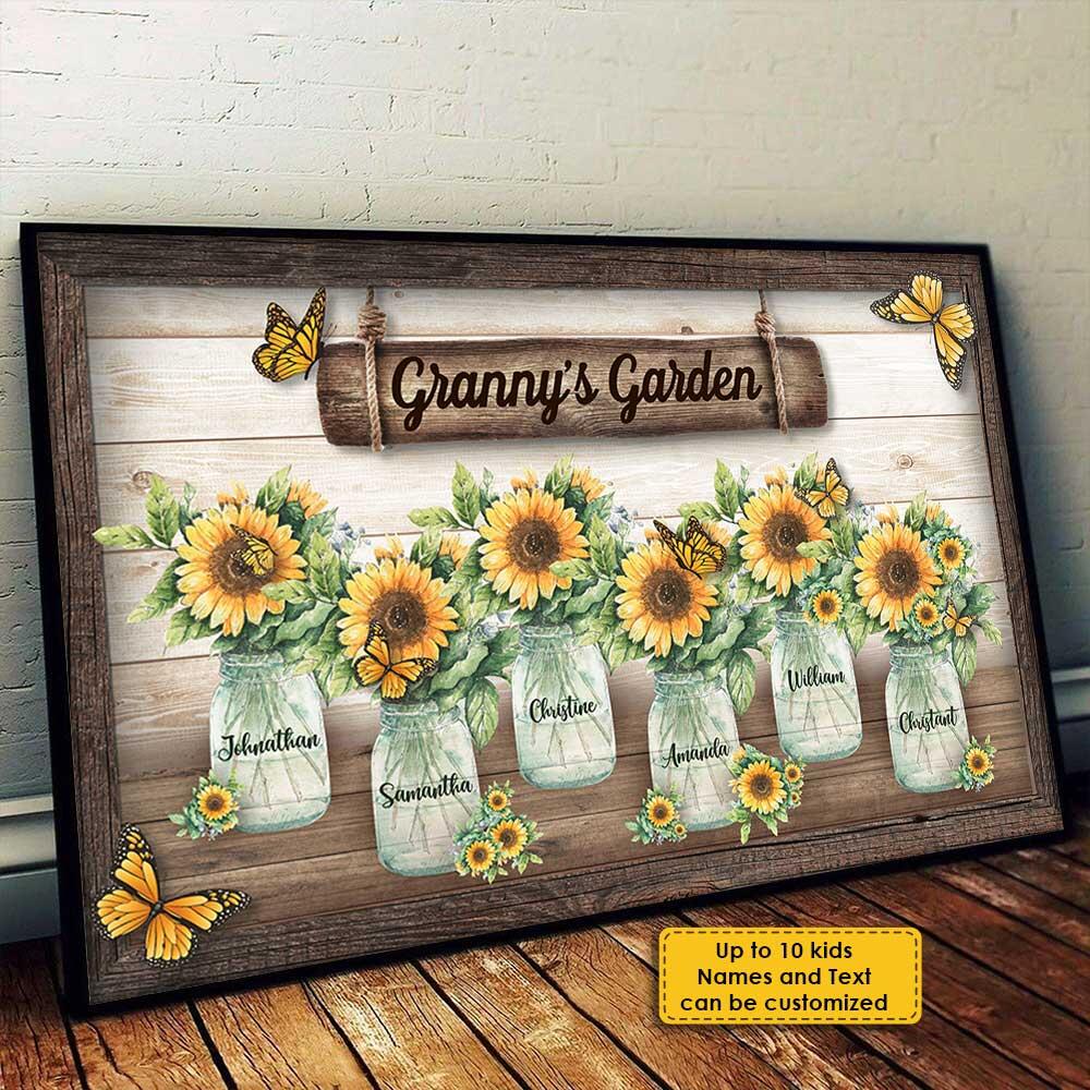 Grandma's Garden - Personalized Horizontal Canvas