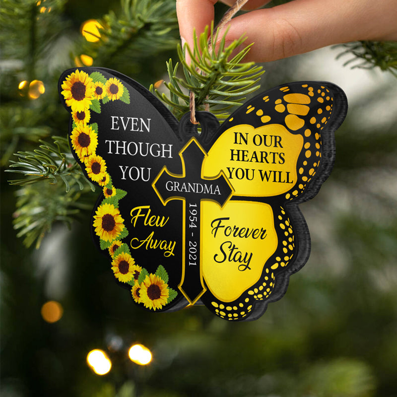 Forever Stay - Memorial Gift - Personalized Custom Butterfly Acrylic Ornament