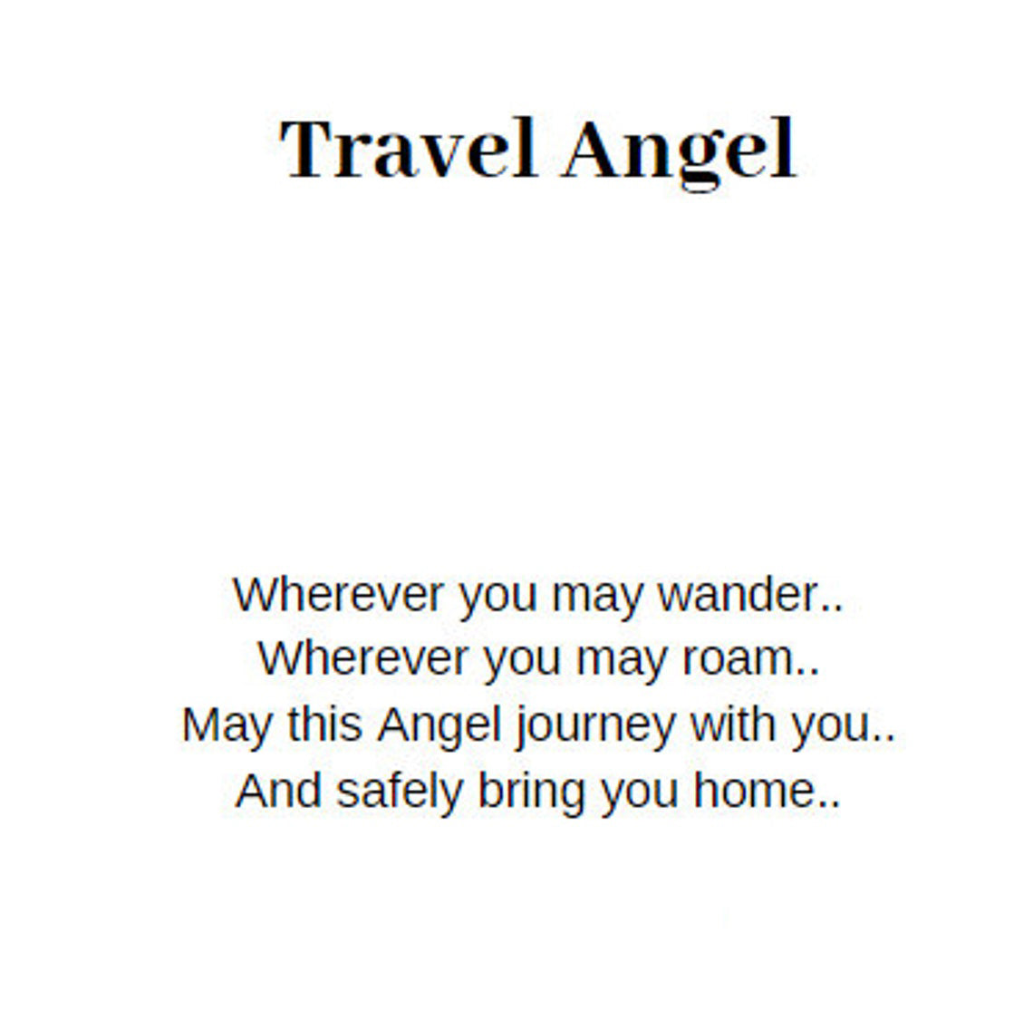 Personalized Guardian Angel Keychain - Travel Angel