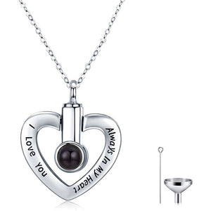 Silver Heart Urn Necklace for Ashes