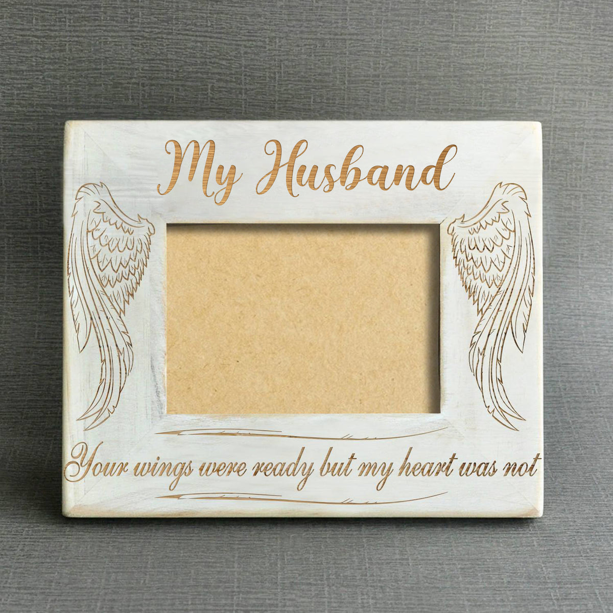 Engraved Memorial Wood Photo Frame