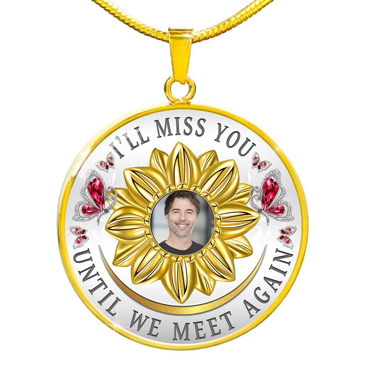 I'll Miss You Customize Photo Necklace