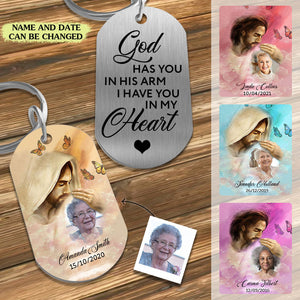 In Hand Of God - Personalized Photo Stainless Steel Keychain