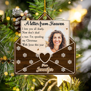 A Letter From Heaven - Personalized Wooden Ornament