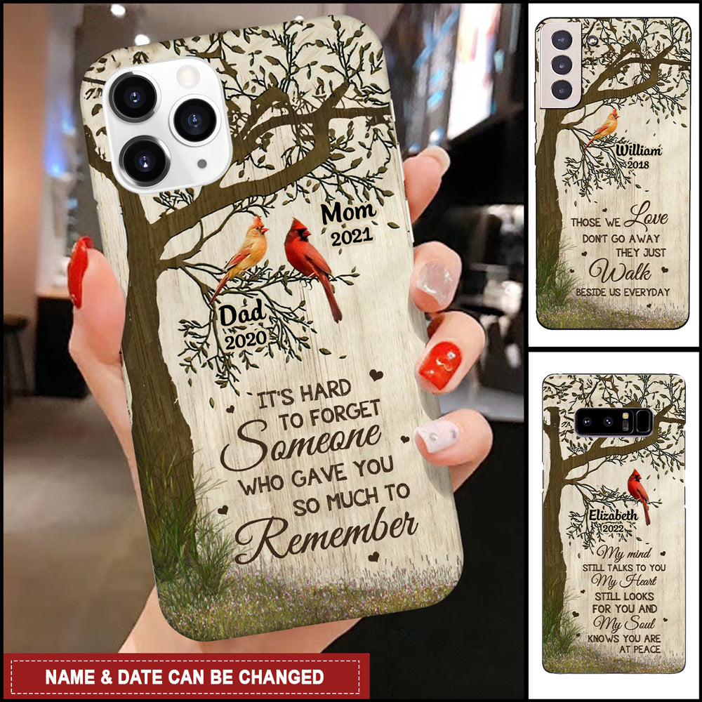 Memorial Cardinal Hard To Forget Someone Who Gave You So Much To Remember Personalized Glass Phone Case