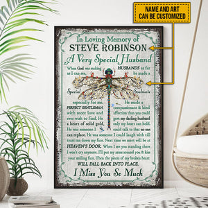 Personalized In Loving Memory Of Husband Horizontal Poster