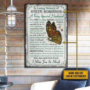 Personalized In Loving Memory Of Husband Horizontal Poster