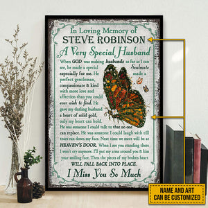 Personalized In Loving Memory Of Husband Horizontal Poster
