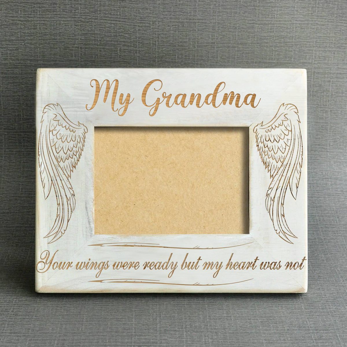 Engraved Memorial Wood Photo Frame