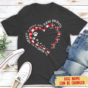 My Heart With Paw Prints - Personalized Custom Unisex T-Shirt