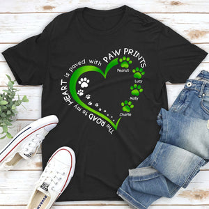 My Heart With Paw Prints - Personalized Custom Unisex T-Shirt