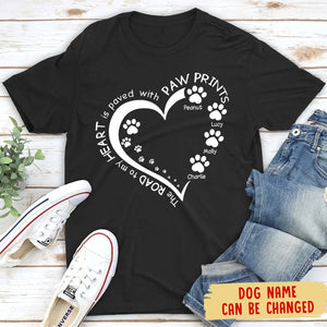 My Heart With Paw Prints - Personalized Custom Unisex T-Shirt