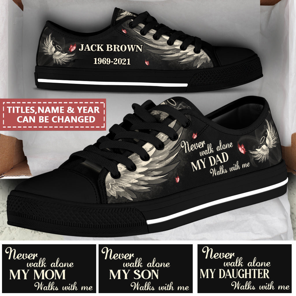 Never Walk Alone My Love Walks With Me, Personalized Lowtop Shoes