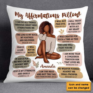 Christian Affirmation Pillow-Personalized Gift For Woman