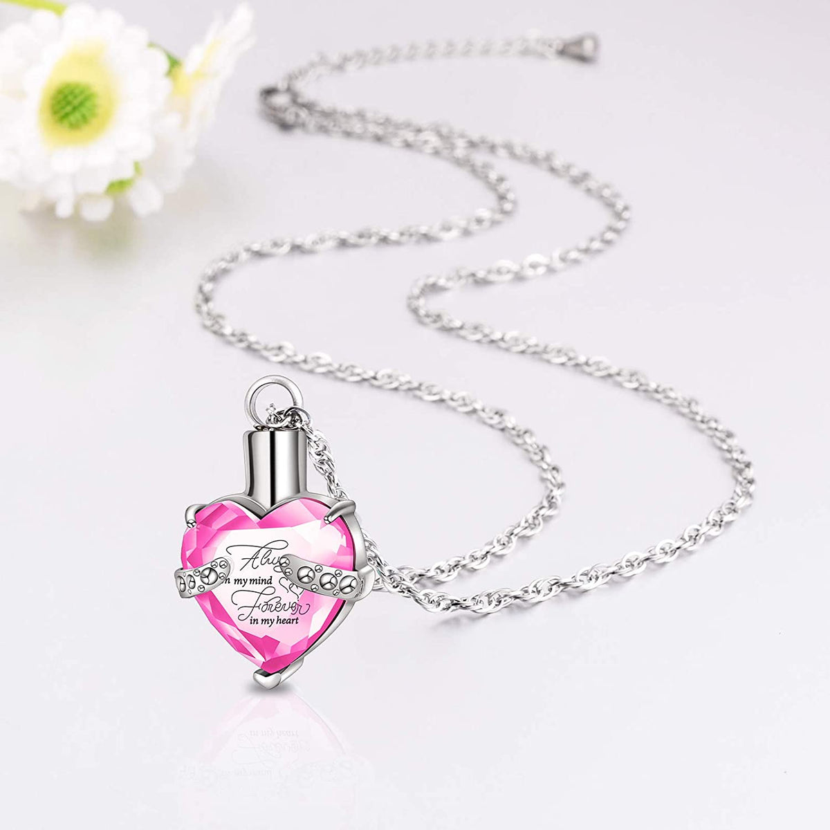 Heart-shaped Cremation Ashes Storage Necklace