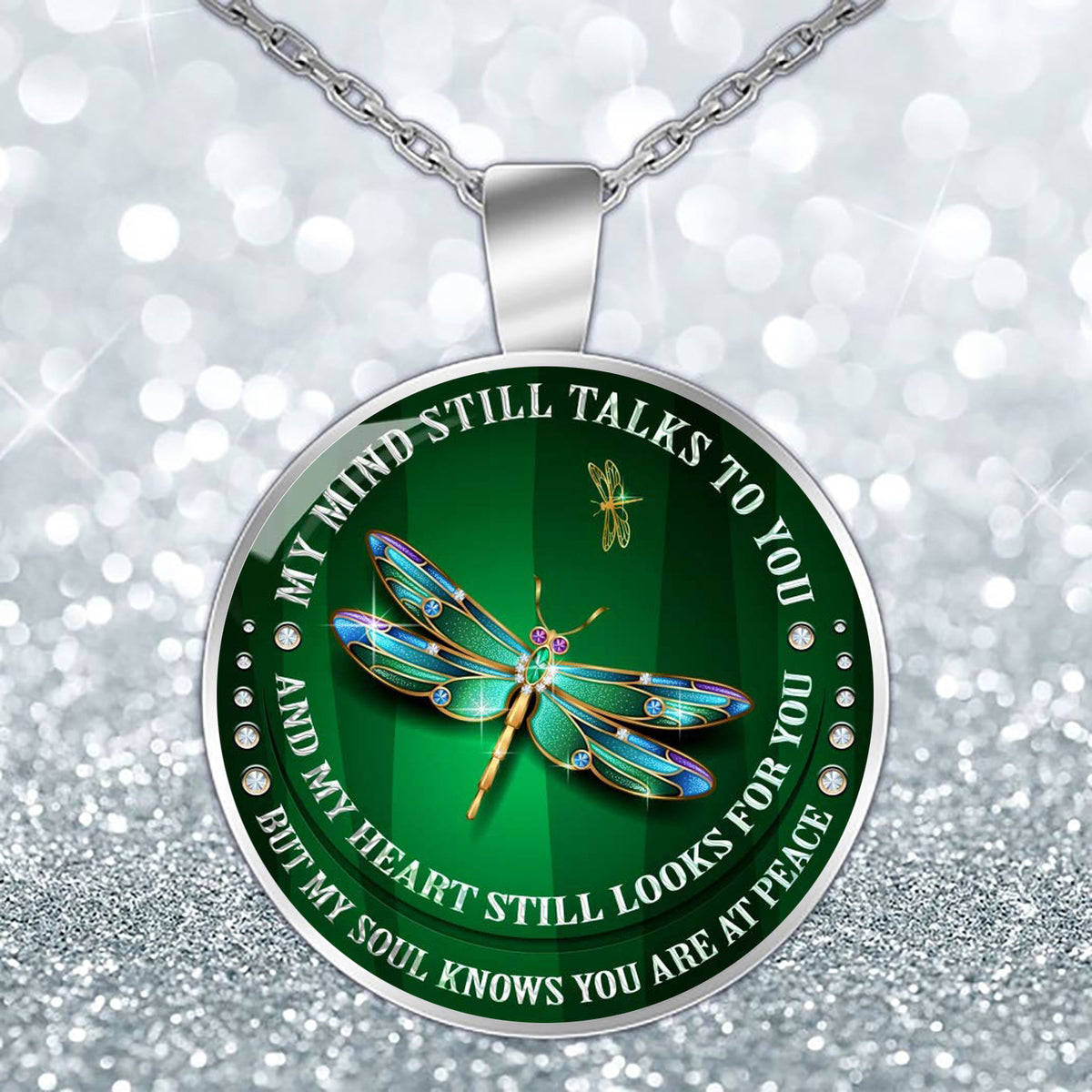 My Mind Still Talks to You Dragonfly Necklace