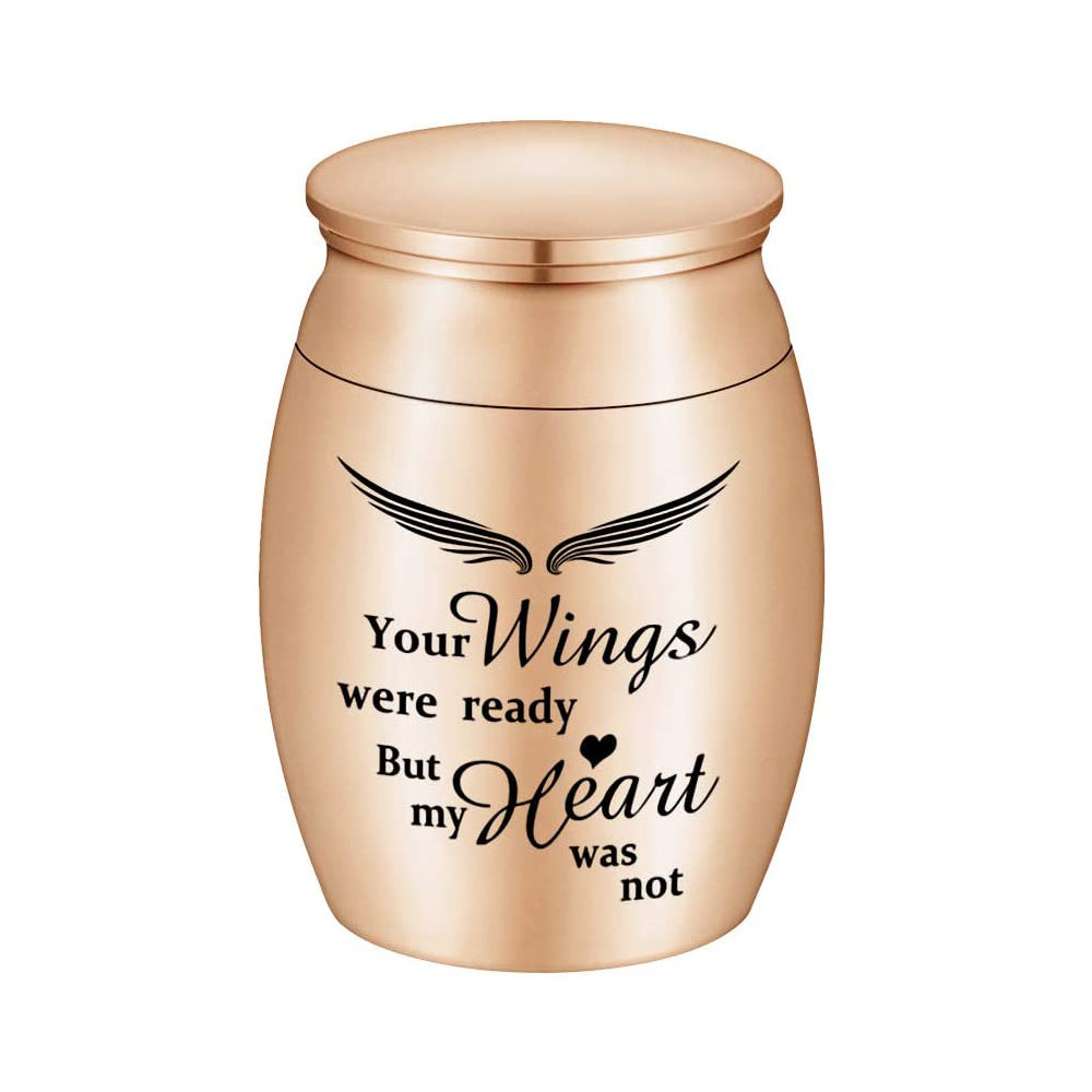 Mini Keepsake Urn for Ashes-Your Wings were Ready, But My Heart was Not