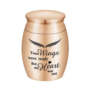 Mini Keepsake Urn for Ashes-Your Wings were Ready, But My Heart was Not