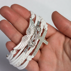 Angel Wings Cross Infinity Bracelet