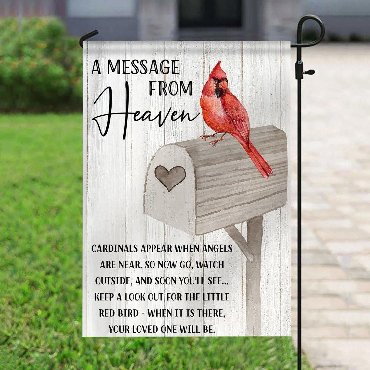 A Message From Heaven Cardinals Garden Flag