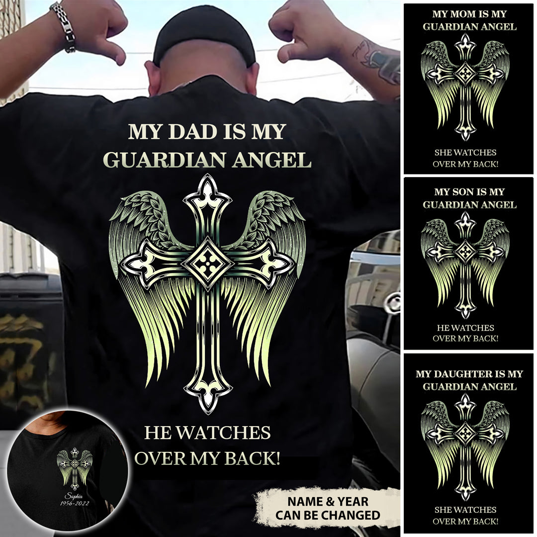 My Love Watches Over My Back Personalized T-shirt
