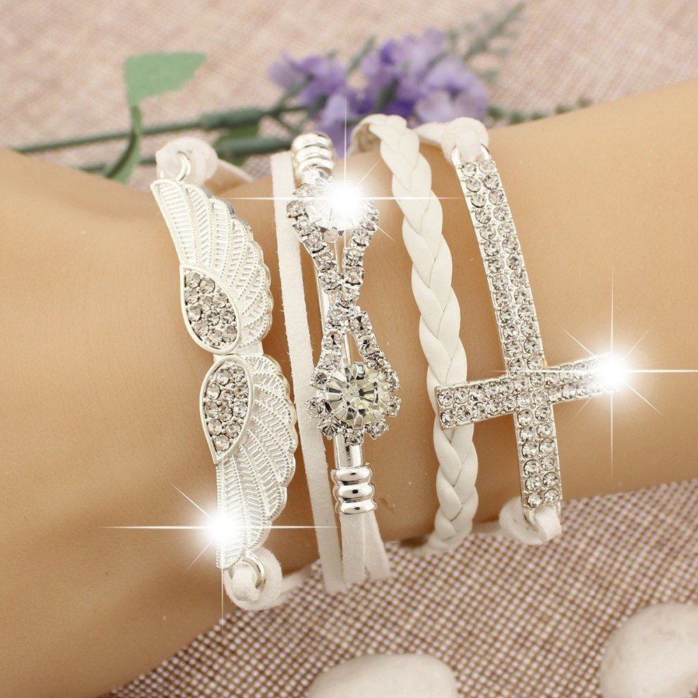 Angel Wings Cross Infinity Bracelet
