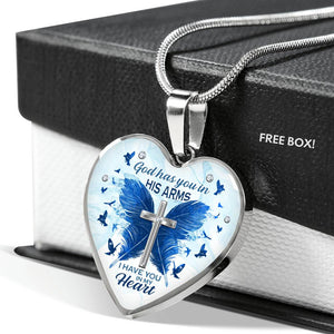 God Has You In His arms Heart Necklace