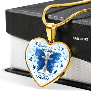 God Has You In His arms Heart Necklace