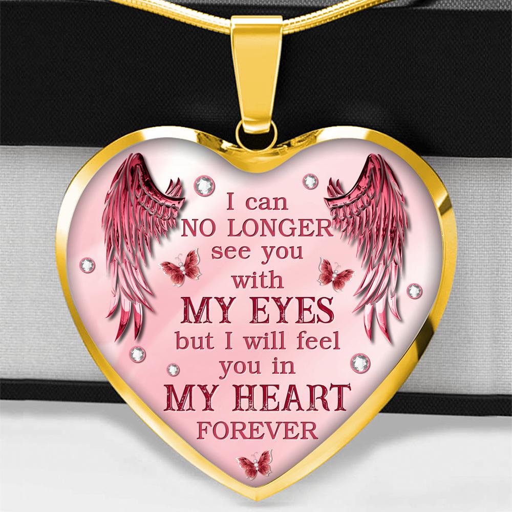I Will Feel You In My Heart Forever Heart Necklace