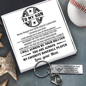 Baseball Glove Keychain - To My Son - From Mom