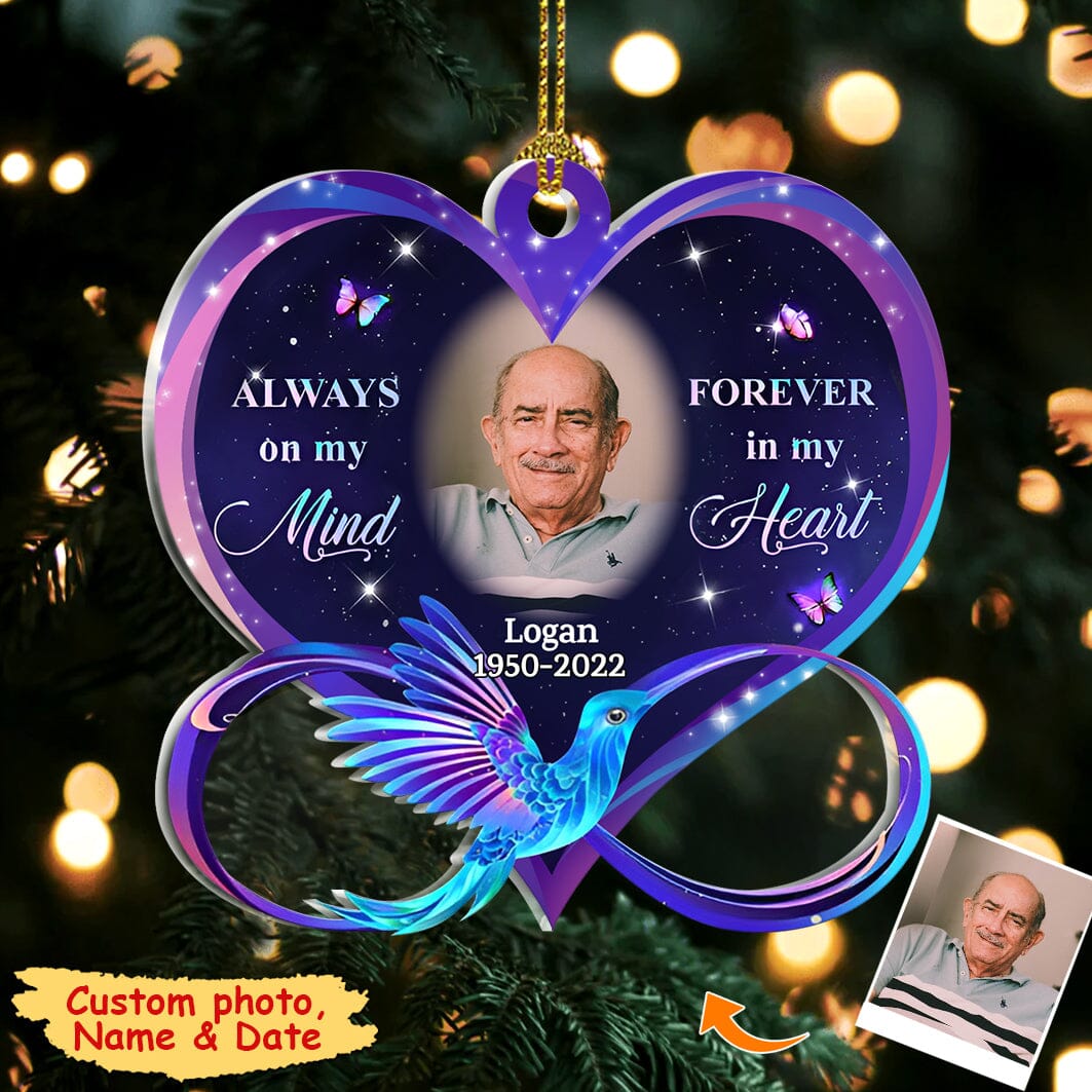 Personalized Always in my Mind Forever in my Heart Memorial Ornament