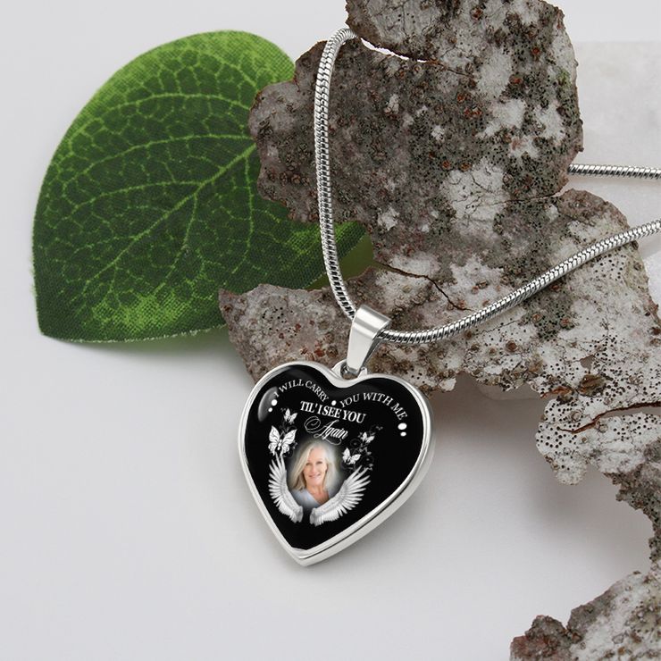 I Will Carry You With Me Personalized Heart Necklace