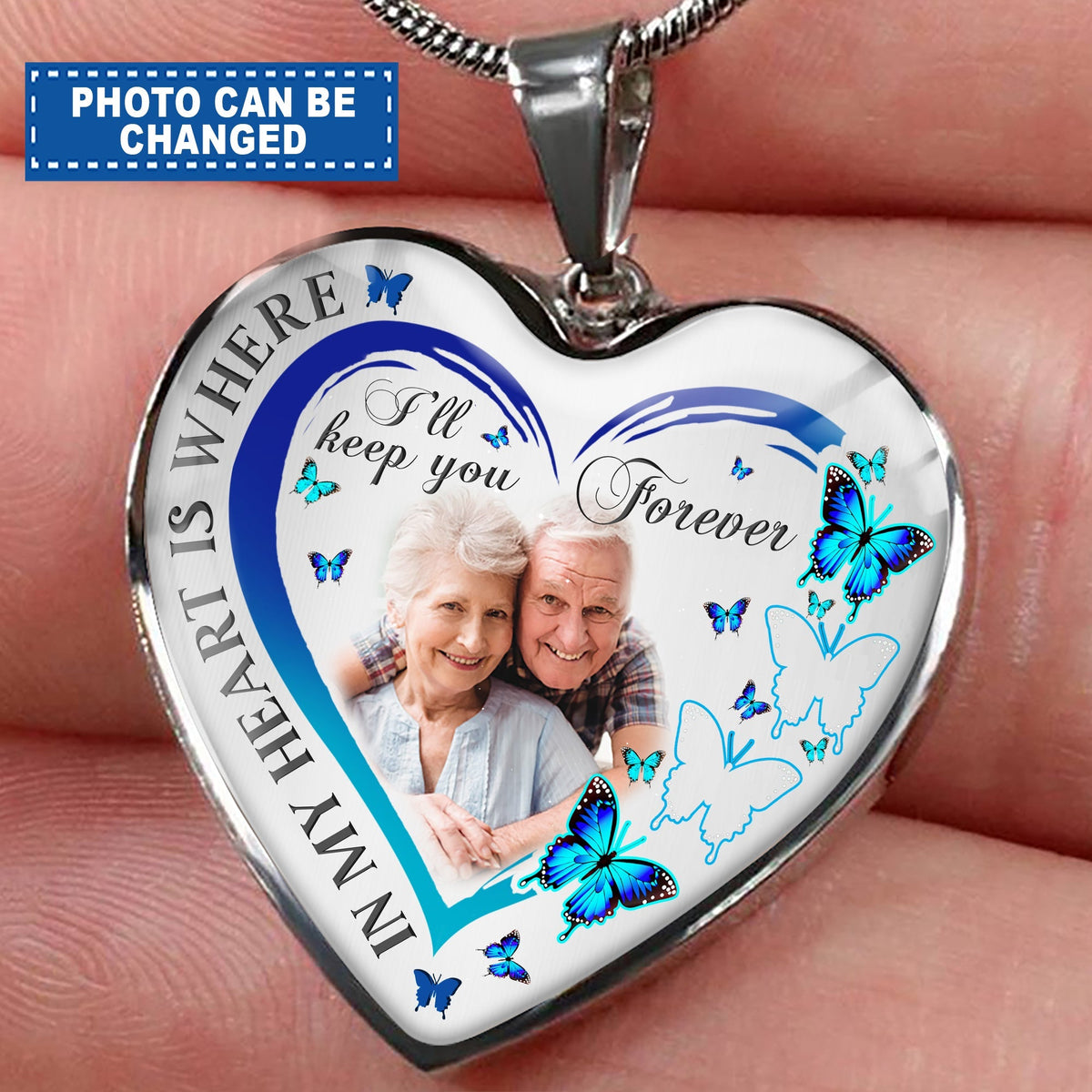 I'll Keep You In My Heart Forever - Upload Photo Heart Necklace