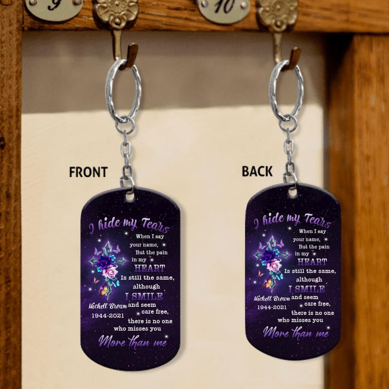 I Hide My Tears When I Say Your Name Personalized Keychain